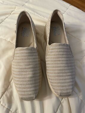 BOBS from Skechers Women's Beige Striped Espadrille Slip-Ons